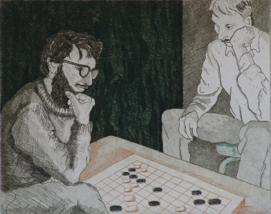 Go Players Etching